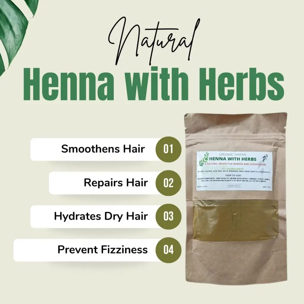 henna with herbs hair pack