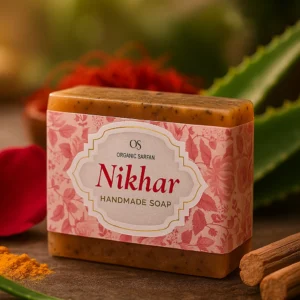 Nikhar Natural Handmade Soap with 35+ Herbs – Saffron, Sandal, Goat Milk