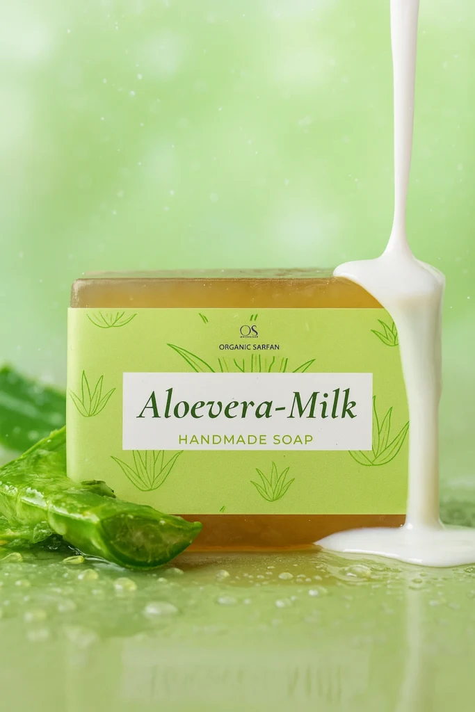 Aloe Vera Goat Milk Soap for Sensitive Skin – Natural Handmade Moisturizing Soap Bar