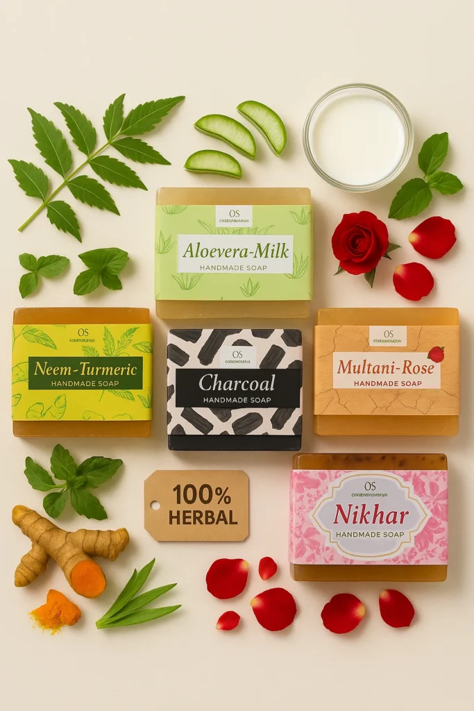 5 premium herbal handmade soap by organic sarfan